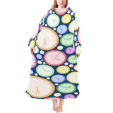 Colorful clock background Blanket Robe with Sleeves
