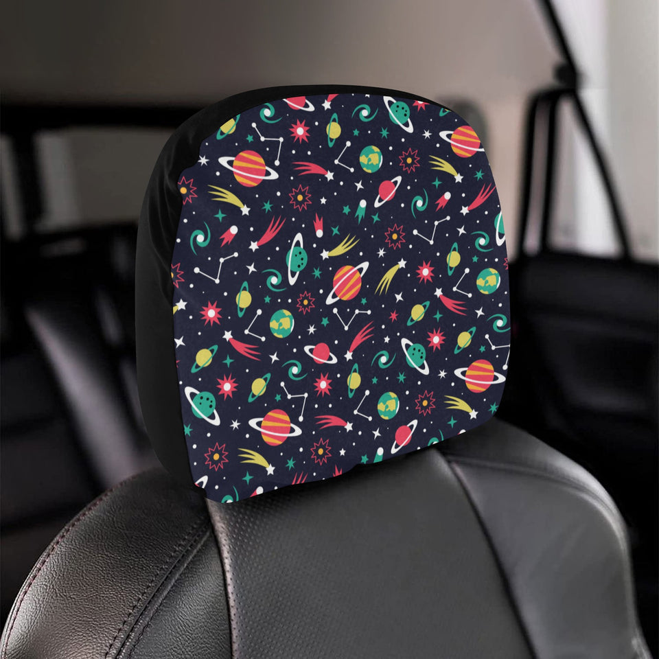 colorful space pattern planet star Car Headrest Cover