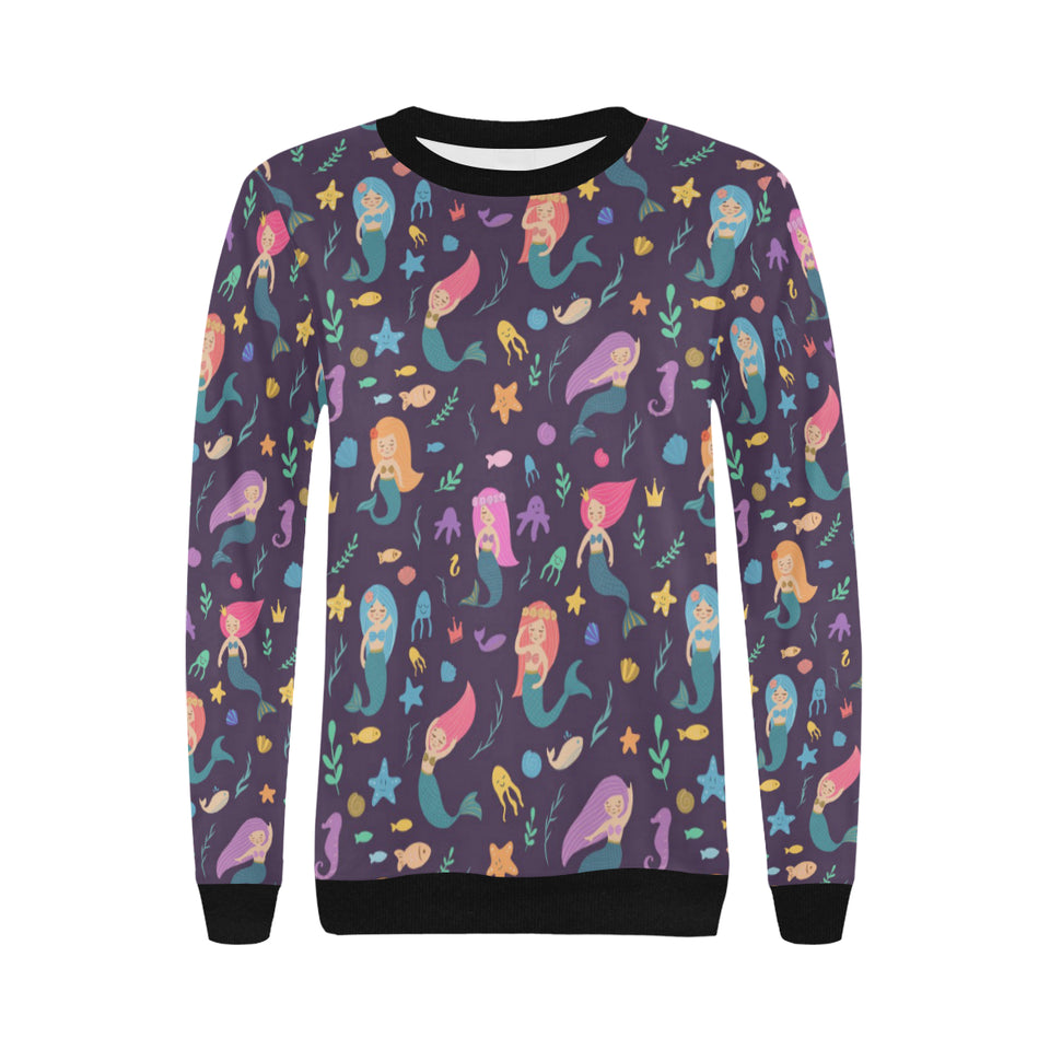 beautiful mermaid Fish jellyfish algae other marin Women's Crew Neck Sweatshirt