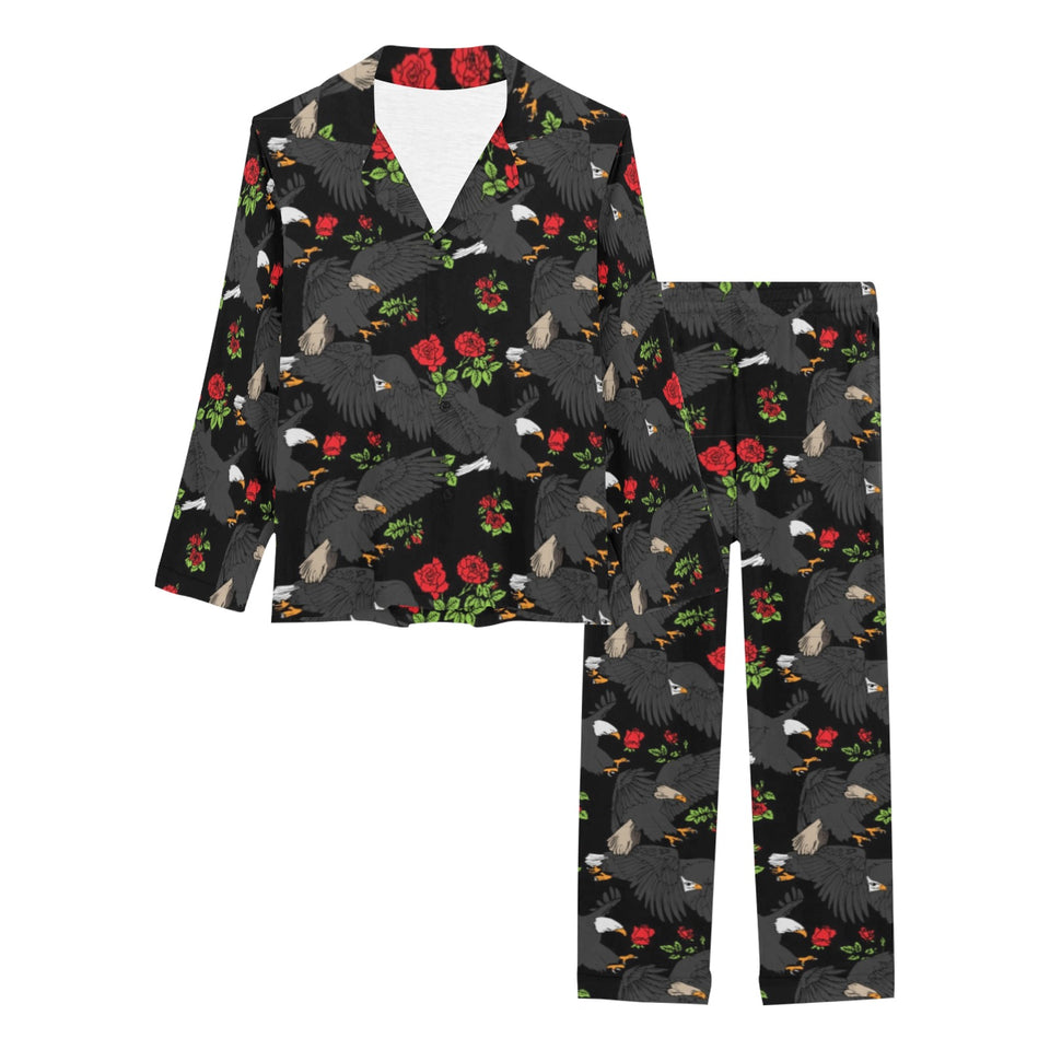 Eagle Pattern Print Design 04 Women's Long Pajama Set