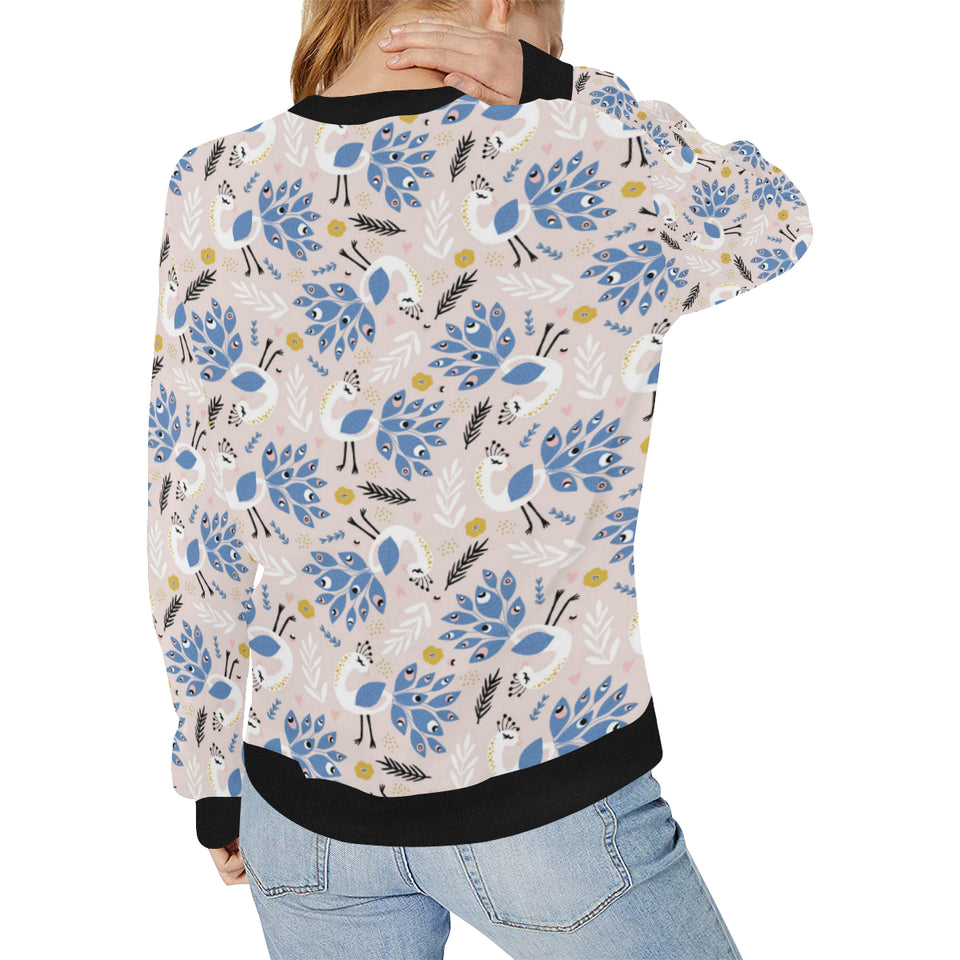 Cute peacock pattern Women's Crew Neck Sweatshirt