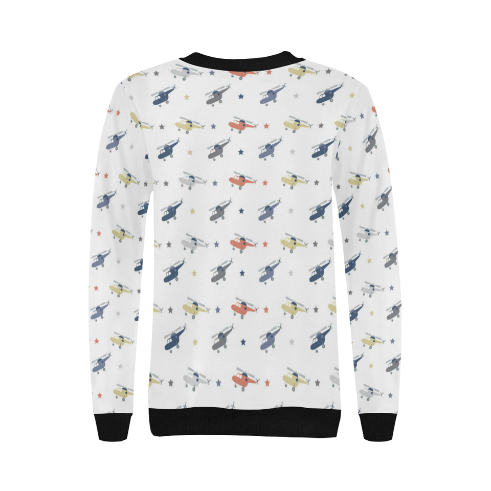 Cute helicopter star pattern Women's Crew Neck Sweatshirt
