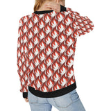 Fire flame symbol design pattern Women's Crew Neck Sweatshirt