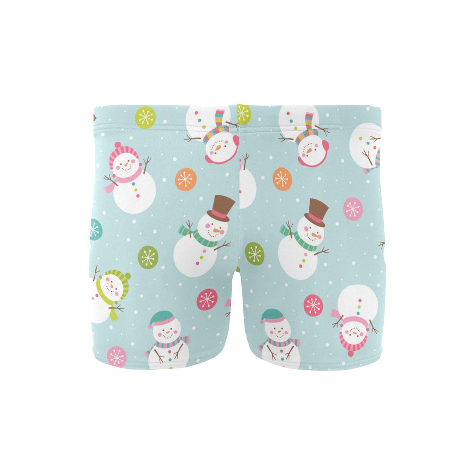 Cute snowman snowflake pattern Men's Swimming Trunks