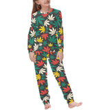 Canabis Marijuana Weed Pattern Print Design 02 Kids' Boys' Girls' All Over Print Pajama Set