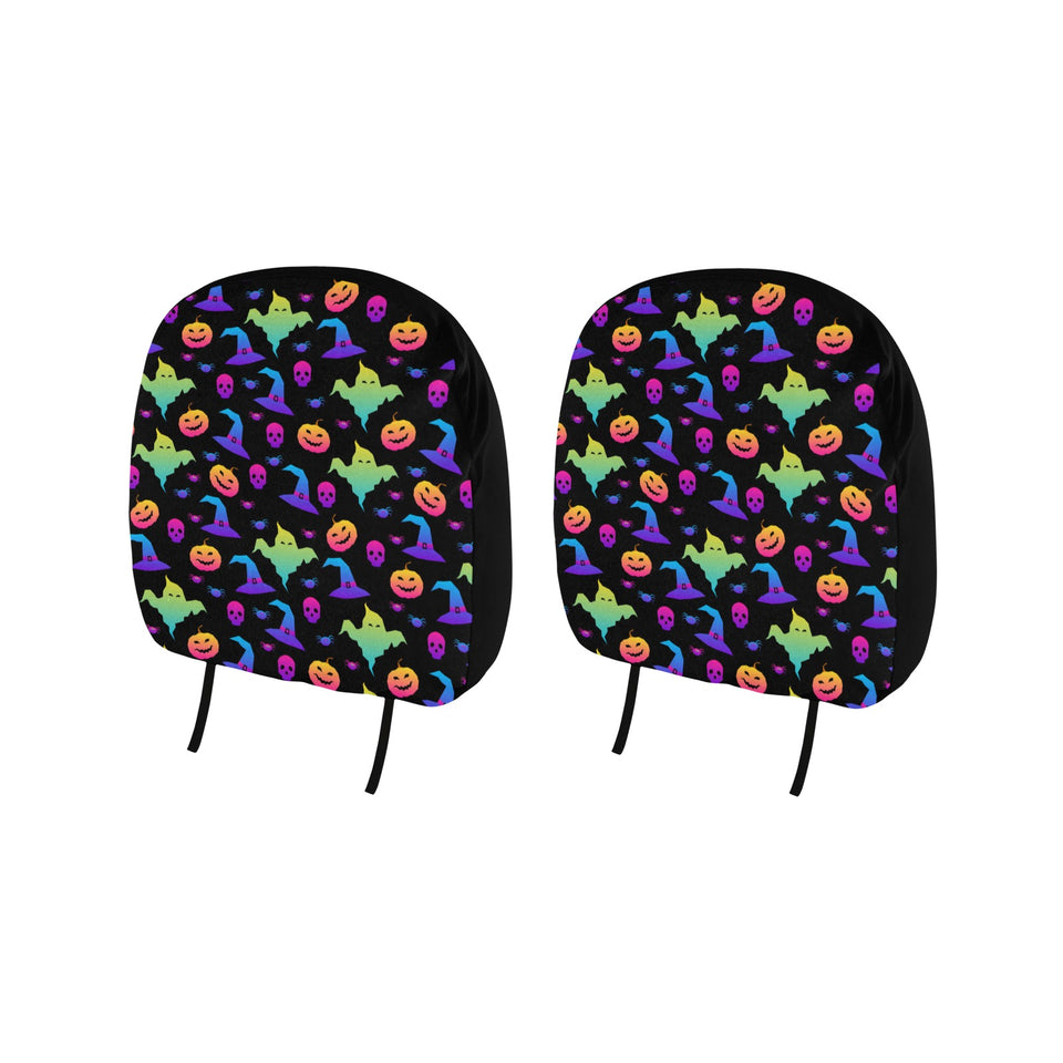Colorful halloween background Car Headrest Cover