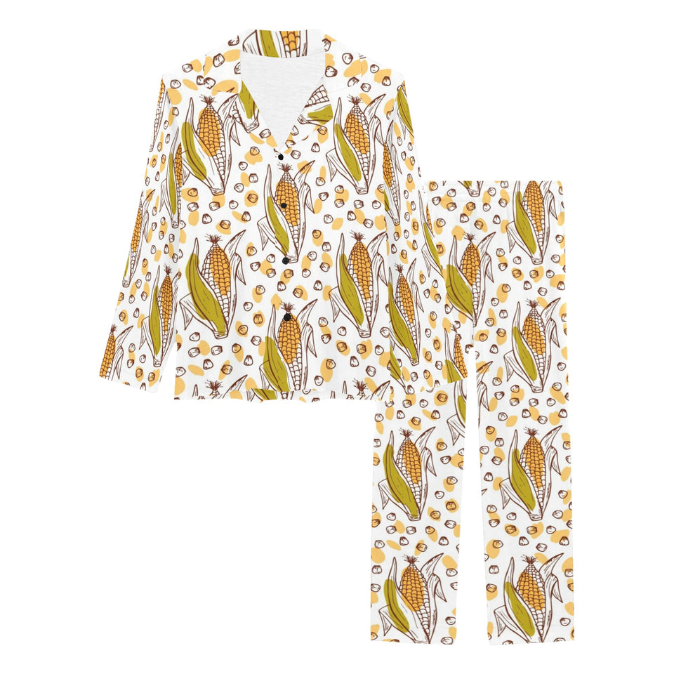 Corn Pattern Print Design 02 Women's Long Pajama Set