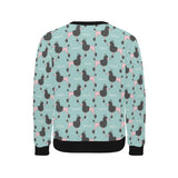 poodle dog green background Men's Crew Neck Sweatshirt