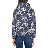 Bicycle Pattern Print Design 03 Women's Padded Hooded Jacket