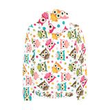 Color cute owl pattern Men's Padded Hooded Jacket