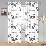 Hand Drawn faces of pandas pattern Gauze Curtain