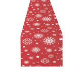 Snowflake pattern red background Table Runner