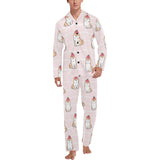 Cute Shiba Inu Dog Apple pattern Men's Long Pajama Set