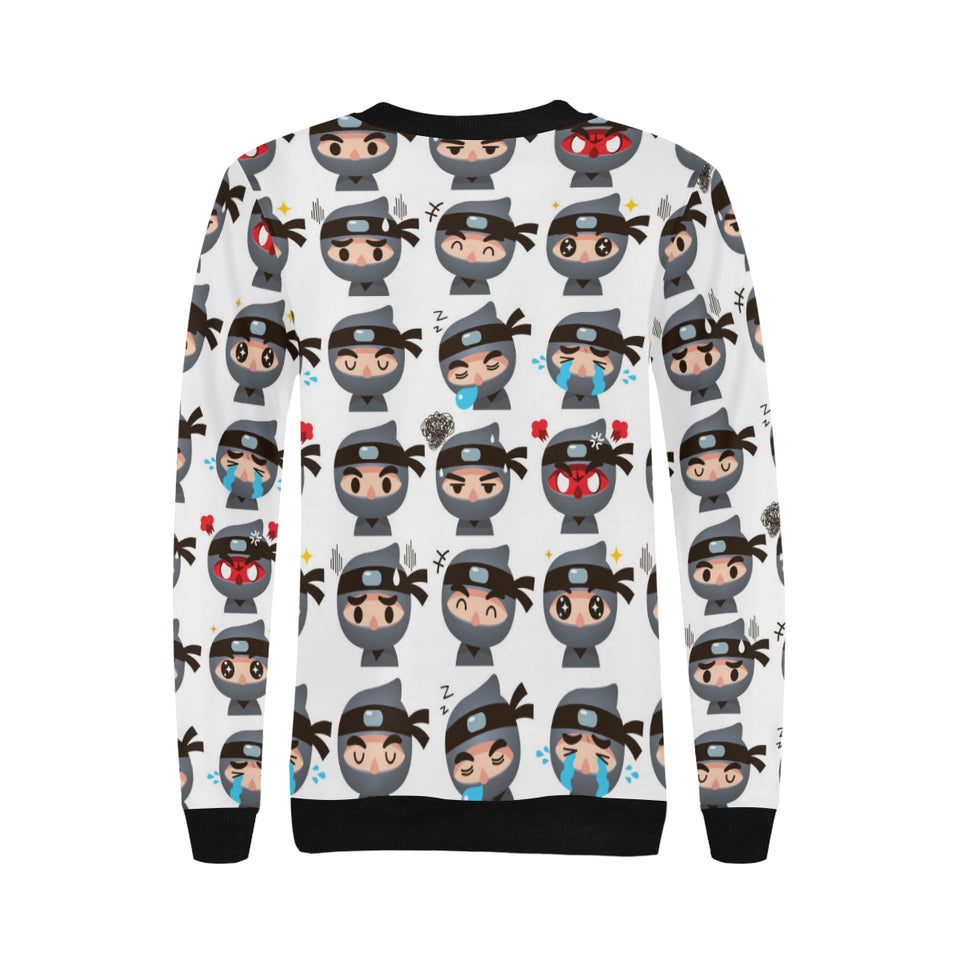Cute ninja design pattern Women's Crew Neck Sweatshirt