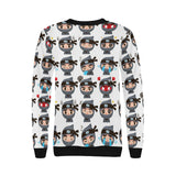 Cute ninja design pattern Women's Crew Neck Sweatshirt