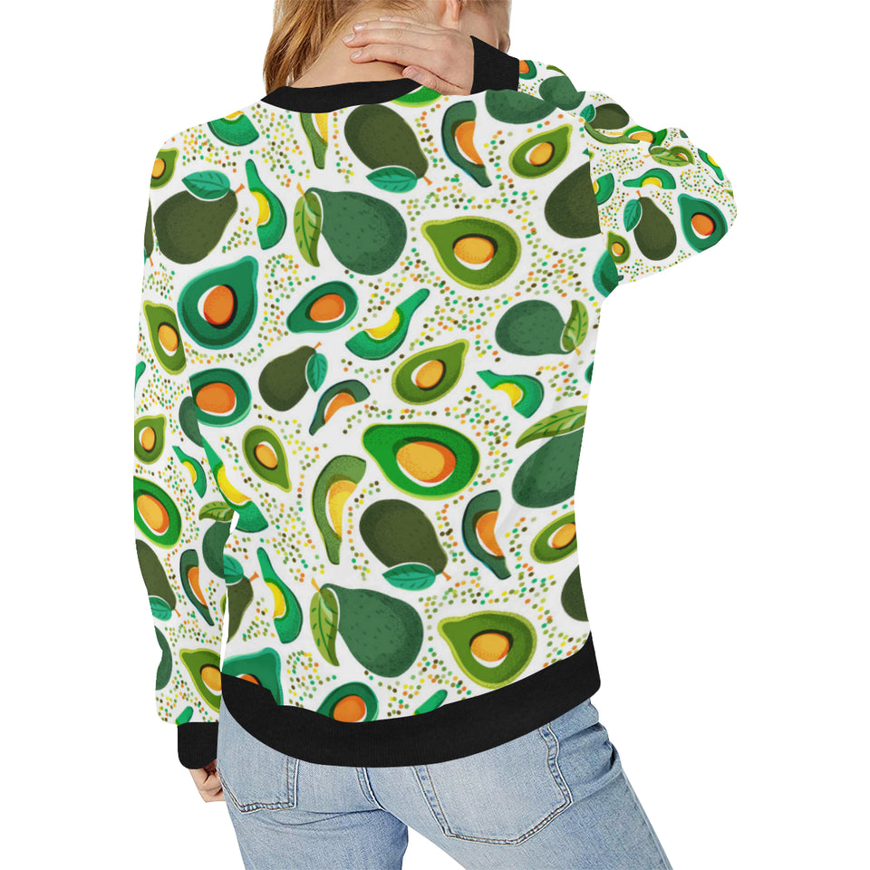 Avocado design pattern Women's Crew Neck Sweatshirt