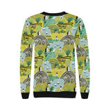 Hand drawn windmill pattern Women's Crew Neck Sweatshirt