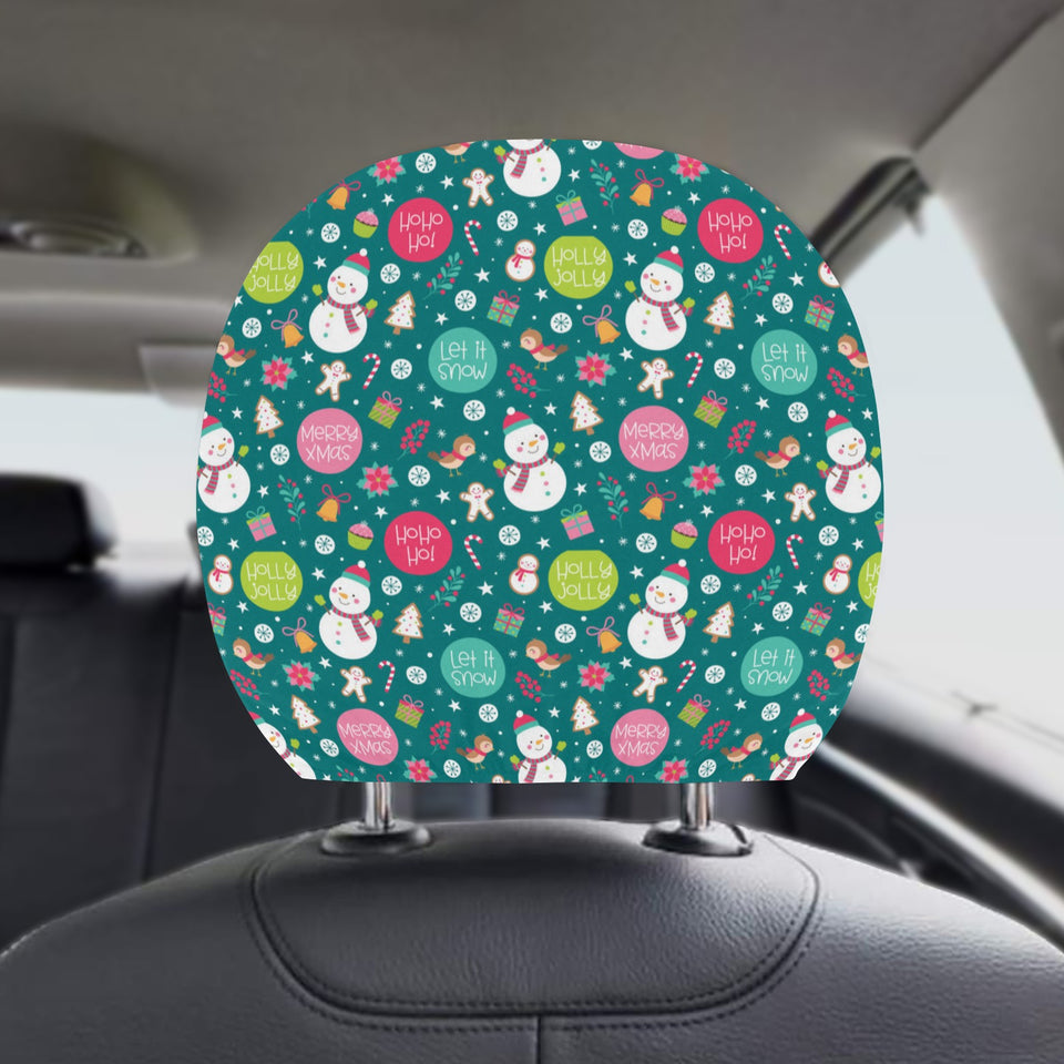 Snowman bird decorative elements christmas pattern Car Headrest Cover