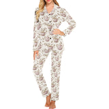 Tea pots Pattern Print Design 03 Women's Long Pajama Set