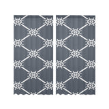 nautical steering wheel rope pattern Gauze Curtain
