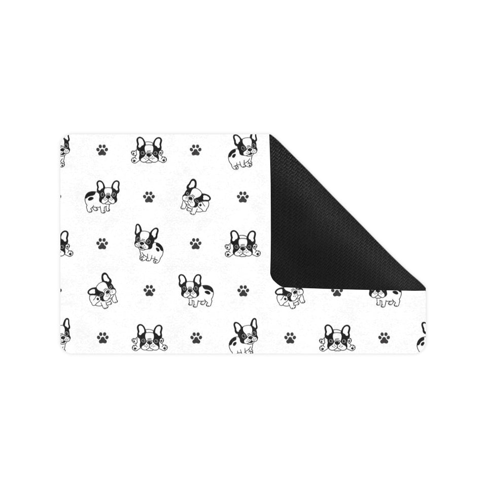 Cute french bulldog paw pattern Doormat