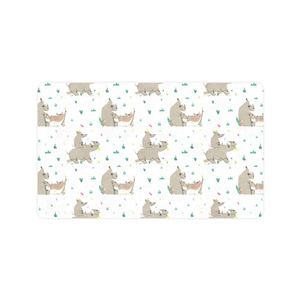 Cute Rhino pattern background Doormat