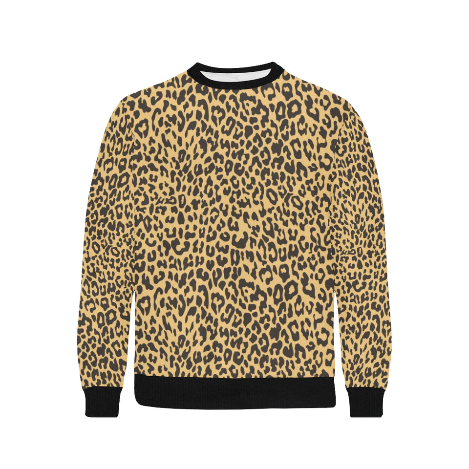 Leopard skin print Men's Crew Neck Sweatshirt