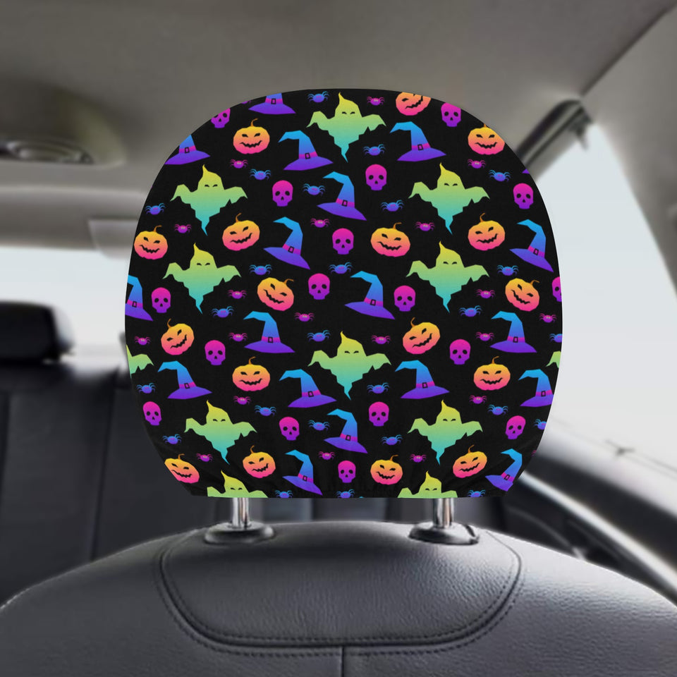 Colorful halloween background Car Headrest Cover