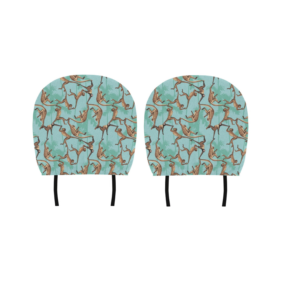 Monkey Palm tree background Car Headrest Cover