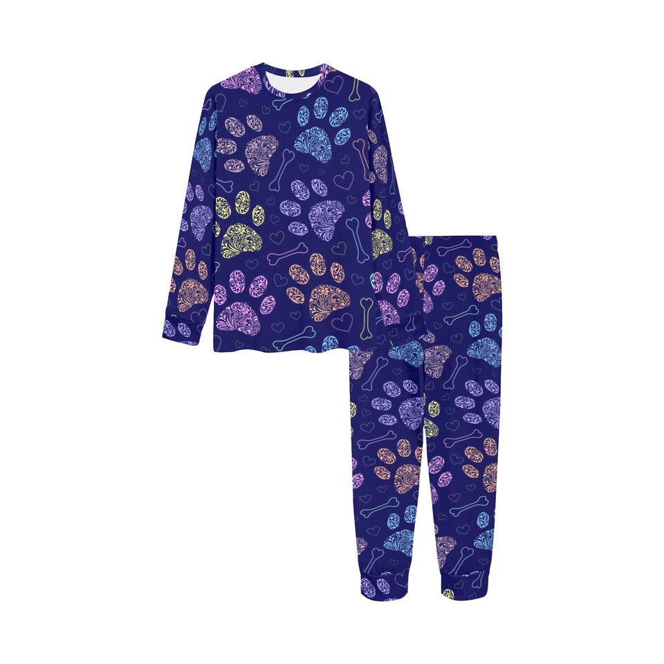 Dog Paws Pattern Print Design 02 Kids' Boys' Girls' All Over Print Pajama Set