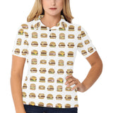 Hamburger Pattern Print Design 02 Women's All Over Print Polo Shirt
