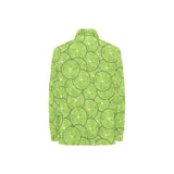 Slices of Lime pattern Women's Long Sleeve Polo Shirt