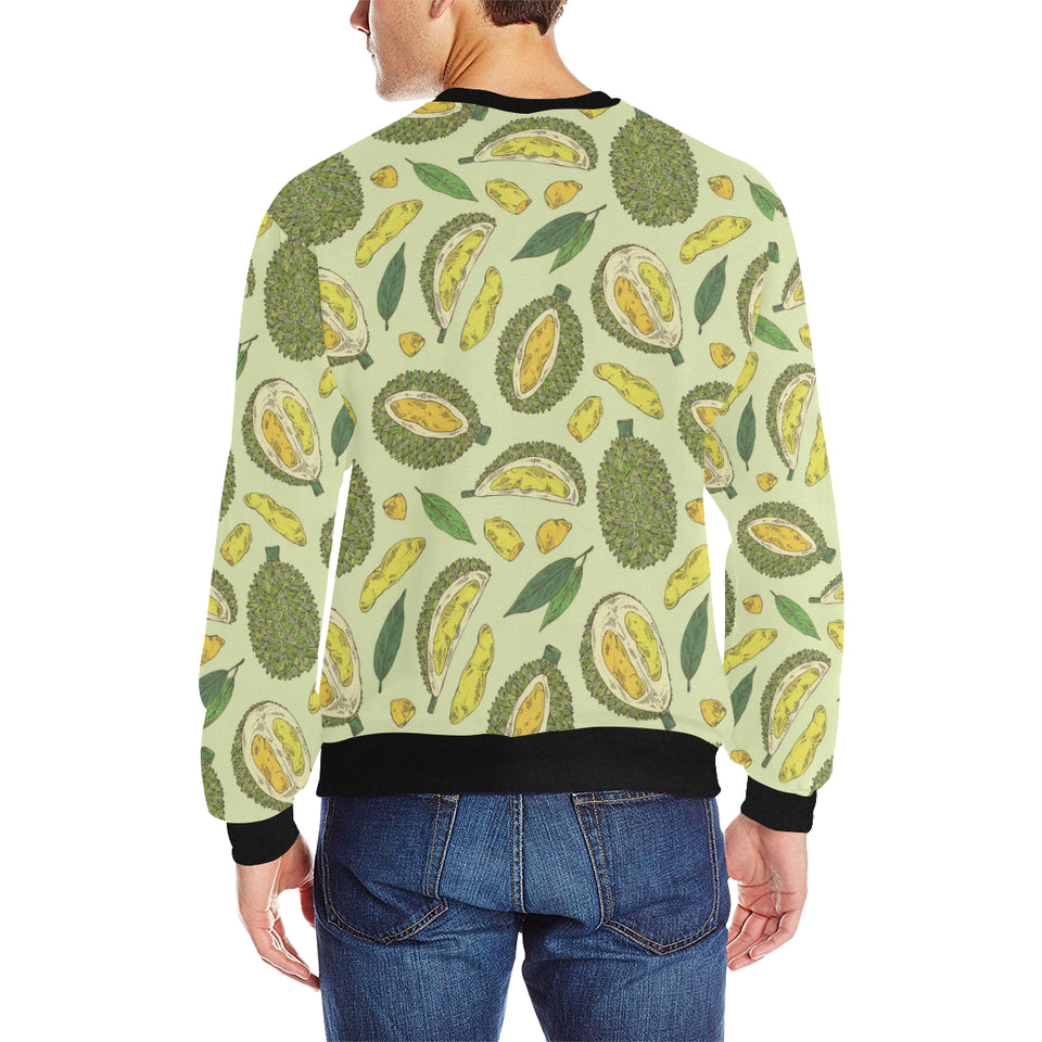 Durian leaves pattern background Men's Crew Neck Sweatshirt