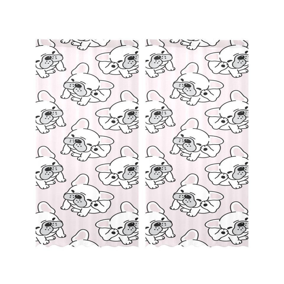 Cute french bulldog pattern Gauze Curtain