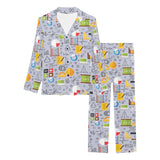 Math Pattern Print Design 04 Women's Long Pajama Set