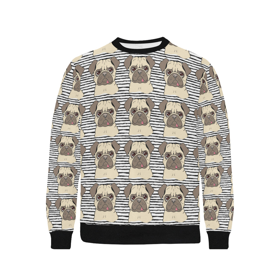 Happy pug pattern Men's Crew Neck Sweatshirt