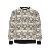 Happy pug pattern Men's Crew Neck Sweatshirt