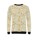 Cute fat shiba inu dog pattern Women's Crew Neck Sweatshirt