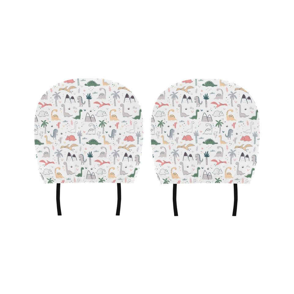Cute cartoon dinosaurs tree pattern Car Headrest Cover