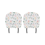 Cute cartoon dinosaurs tree pattern Car Headrest Cover