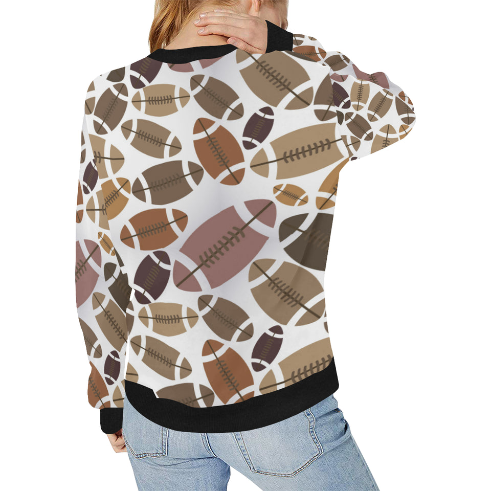 American football ball pattern Women's Crew Neck Sweatshirt