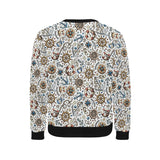 Cute nautical steering wheel anchor pattern Men's Crew Neck Sweatshirt