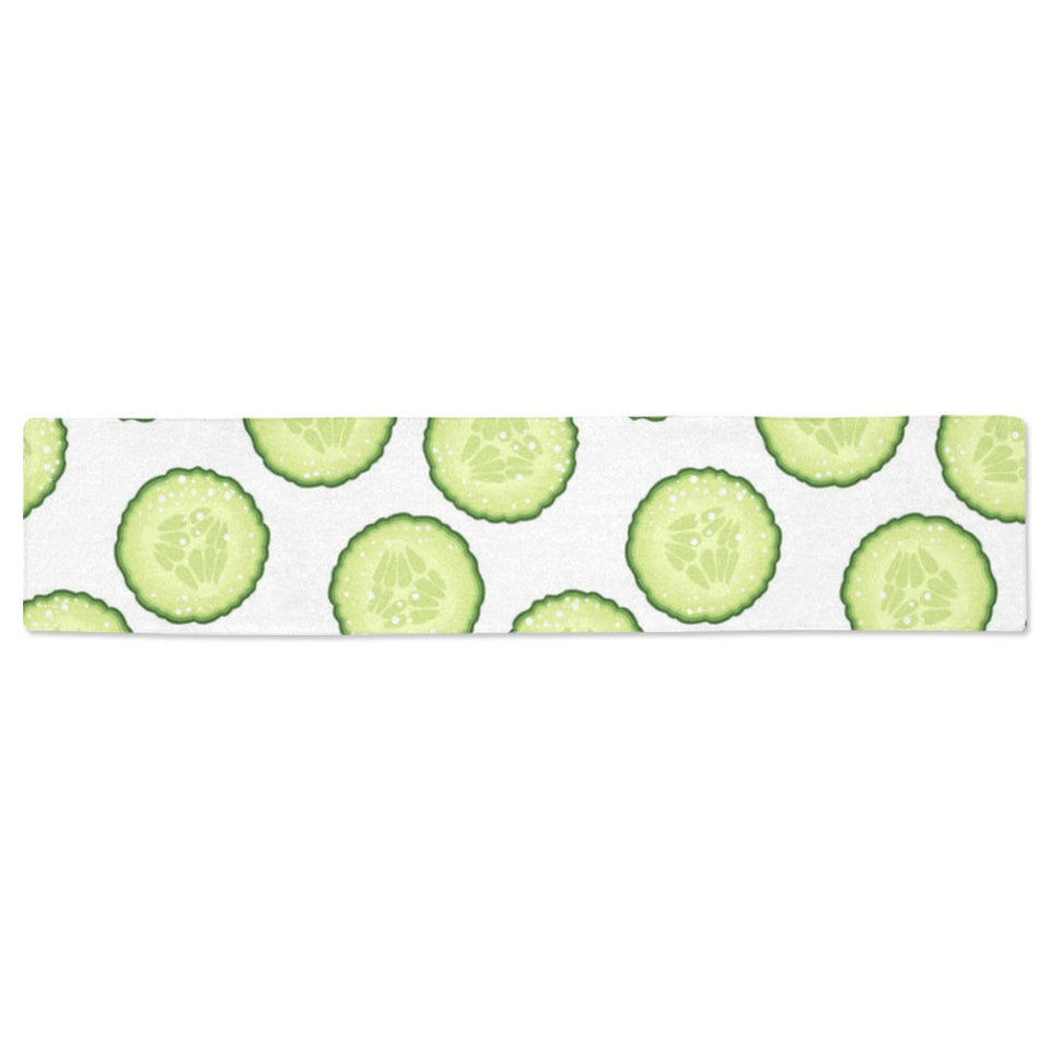 Cucumber slices pattern Table Runner