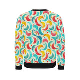 Colorful moon pattern Men's Crew Neck Sweatshirt