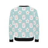 Maneki neko cat sakura Men's Crew Neck Sweatshirt