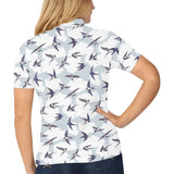 Swallow Pattern Print Design 05 Women's All Over Print Polo Shirt