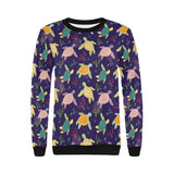 Colorful sea turtle pattern Women's Crew Neck Sweatshirt