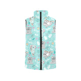Cute koalas blue background pattern Men's Padded Vest