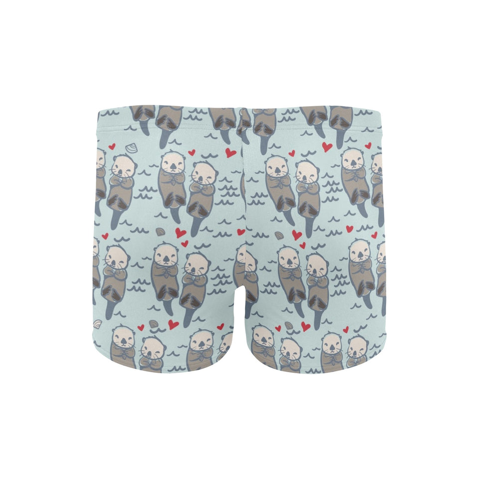 Lovely Sea Otter Pattern Men's Swimming Trunks
