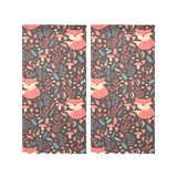 fox leaves mushroom pattern Gauze Curtain